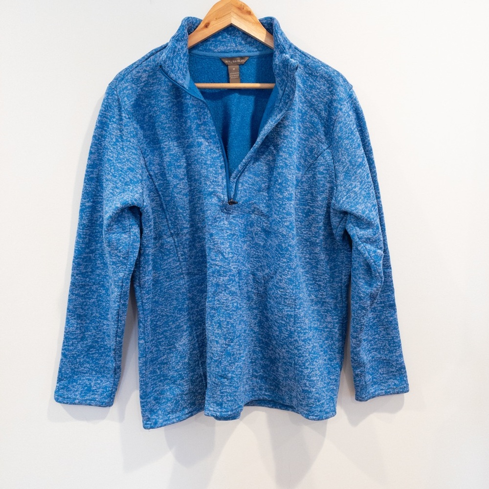 Bit & Bridle Heathered Blue Quarter Zip Athleisure Pullover Sweatshirt 1X